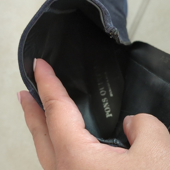 Women's Suede Platform Ankle Boots - Navy Chuncky Sz 40/9 US Haute Couture - Picture 4 of 6